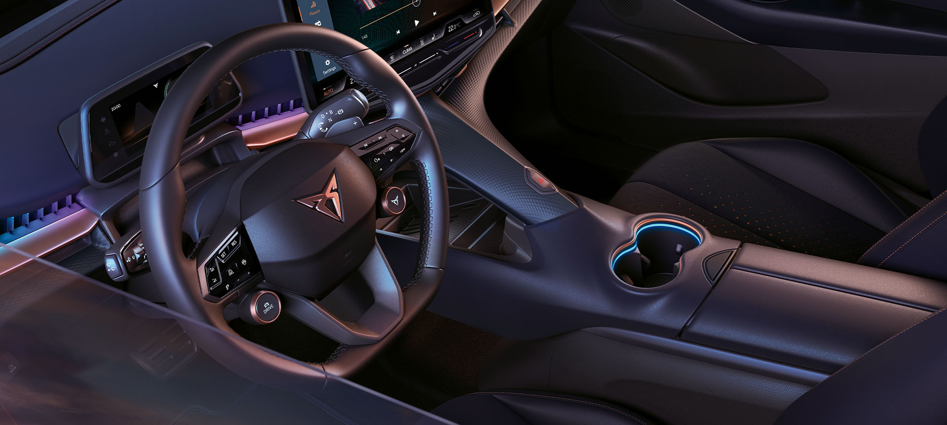 2024 cupra tavascan leather steering wheel with hand off detection
